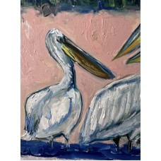“Albatrosses. Bilosaraiskyi Nature Reserve” – Original Bird Painting, Oil on Paper | Marina Stognieva “Albatrosses. Bilosaraiskyi Nature Reserve” – Original Bird Painting, Oil on Paper | Marina Stognieva